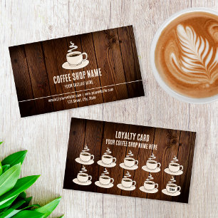 Niedliches rustikales Café Coffee Shop Prämien Tre Treuekarte