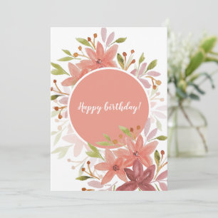 Niedliches Rustikales Florales Terrakotta-Rosa Karte