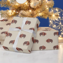 Niedliches rustikales Tan Buffalo Muster Geschenkpapier
