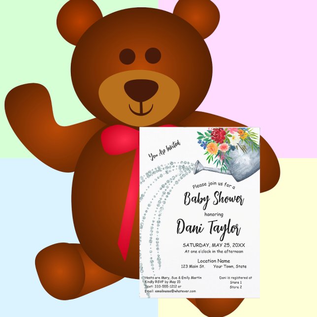 Niedliches rustikales Wasser mit Blütendusche Einladung (Von Creator hochgeladen)