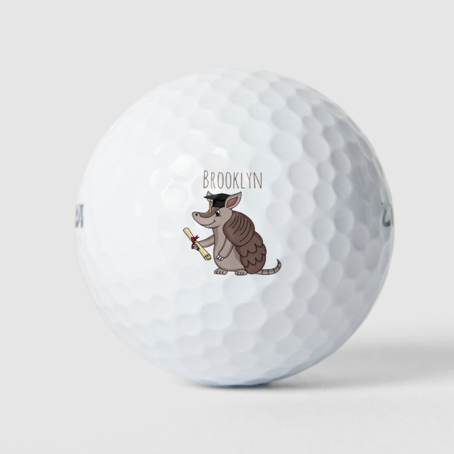 Niedliches Rüstungsschild mit Graduierungskappe Ca Golfball (Vorderseite)