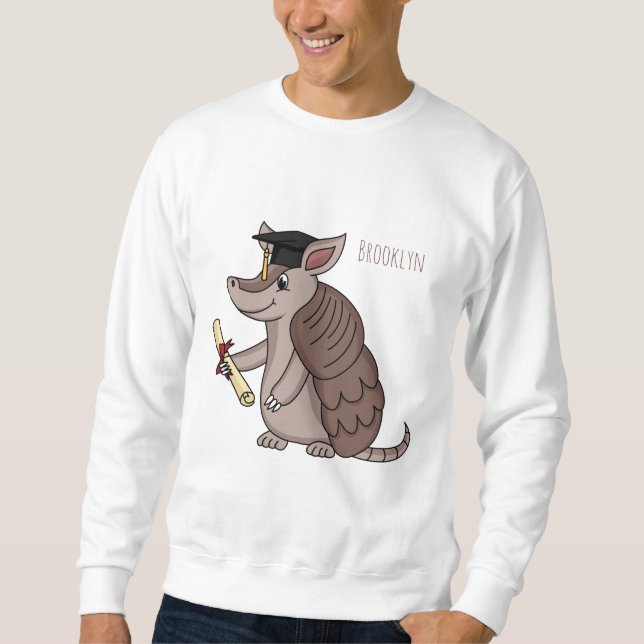 Niedliches Rüstungsschild mit Graduierungskappe Ca Sweatshirt (Vorderseite)