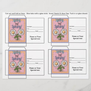 Niedliches Saatgutpackgeschenk oder Gefallen Flyer