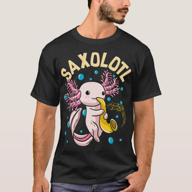 Niedliches sächsisches Adorable Axolotl Sax T-Shirt (Vorderseite)