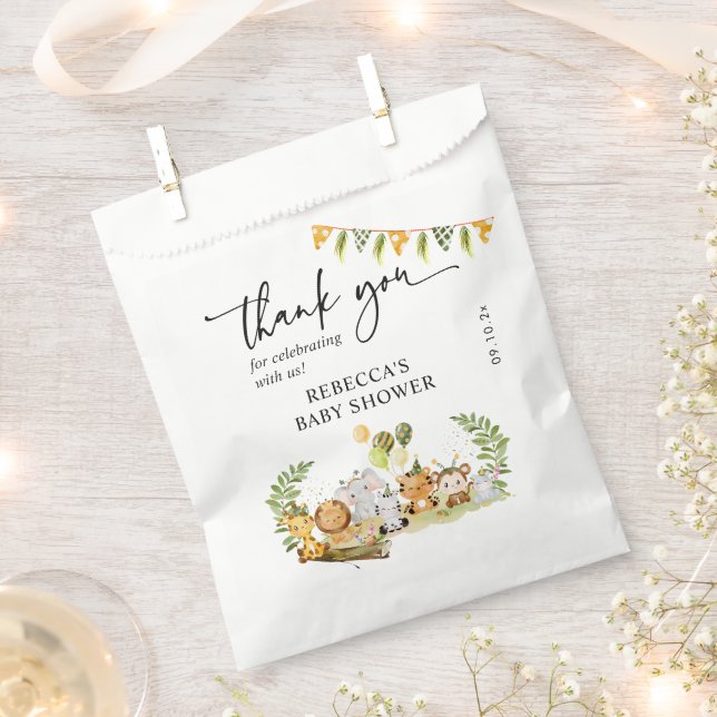 Niedliches Safari Animals Baby Dusche Brunch Party Geschenktütchen (Ausgeschnitten)