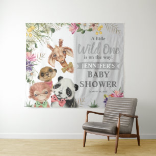 Niedliches Safari Animals Boy Baby Dusche Hintergr Wandteppich