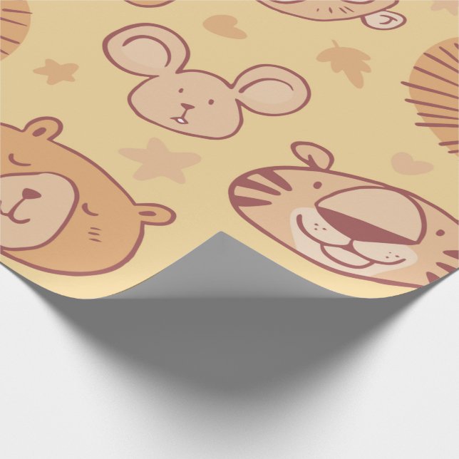 Niedliches Safari-Papier Geschenkpapier (Ecke)