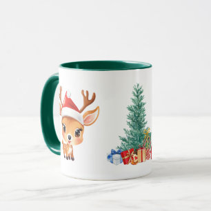 Niedliches Safari-Tier Rentier Weihnachten Tasse