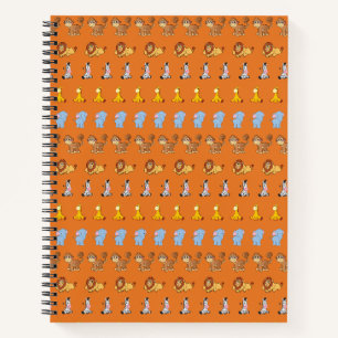 niedliches Safari-Tiermuster in Orange - Giraffe, Notizbuch