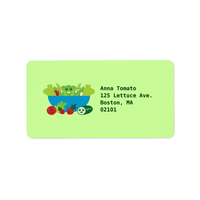 Niedliches Salat Adressaufkleber (Vorne)