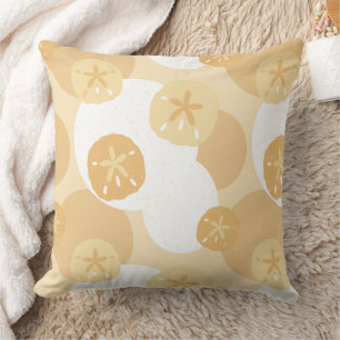 Niedliches Sand-Dollar-Küstenprint Beige Weißes Mu Kissen