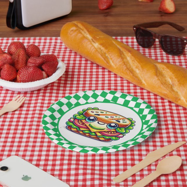 Niedliches Sandwich-Picknick-Party Pappteller (Picknick)