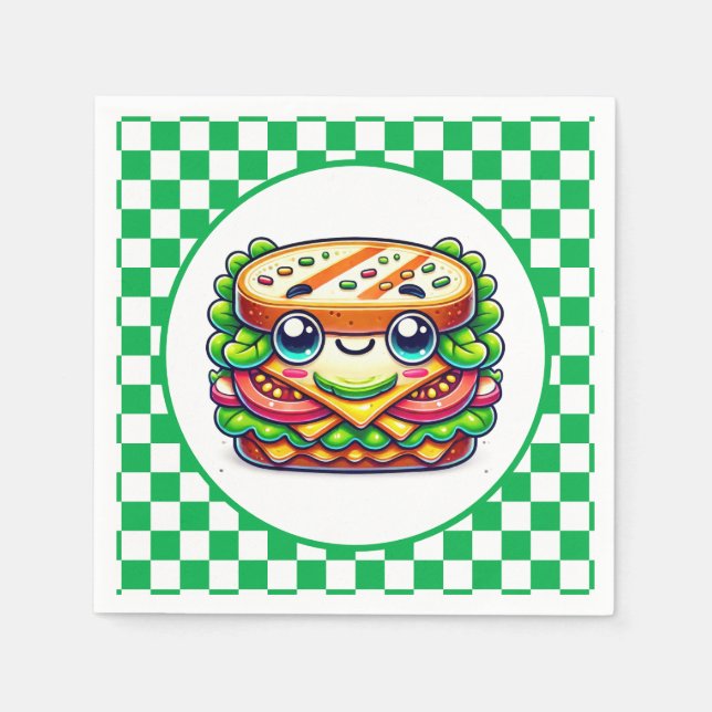Niedliches Sandwich-Picknick-Party Serviette (Vorderseite)