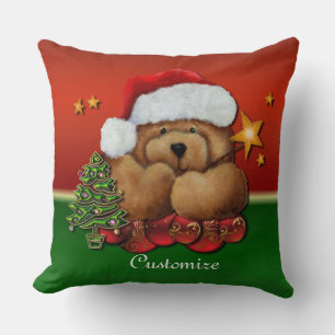 Niedliches Sankt-Bärn-Weihnachtsthrow-Kissen Kissen