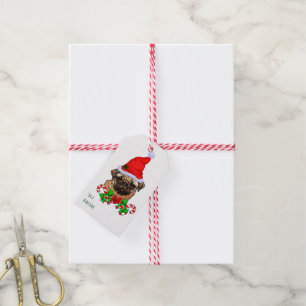 Niedliches Sankt-Mops-Weihnachten Geschenkanhänger