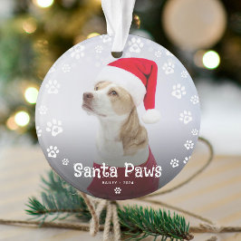 Niedliches Santa Paws Weihnachtsfest Foto Ornament