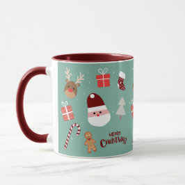 Niedliches Santa Reindeer Candy Cane Gingerbread M Tasse