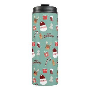 Niedliches Santa Reindeer Candy Cane Gingerbread M Thermosbecher