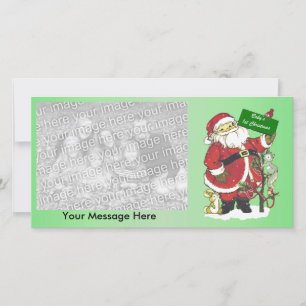 Niedliches Santa Trees Animals Baby Erste Weihnach Feiertagskarte