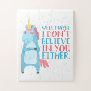 Niedliches Sarcastic Blue and Pink Unicorn Puzzle