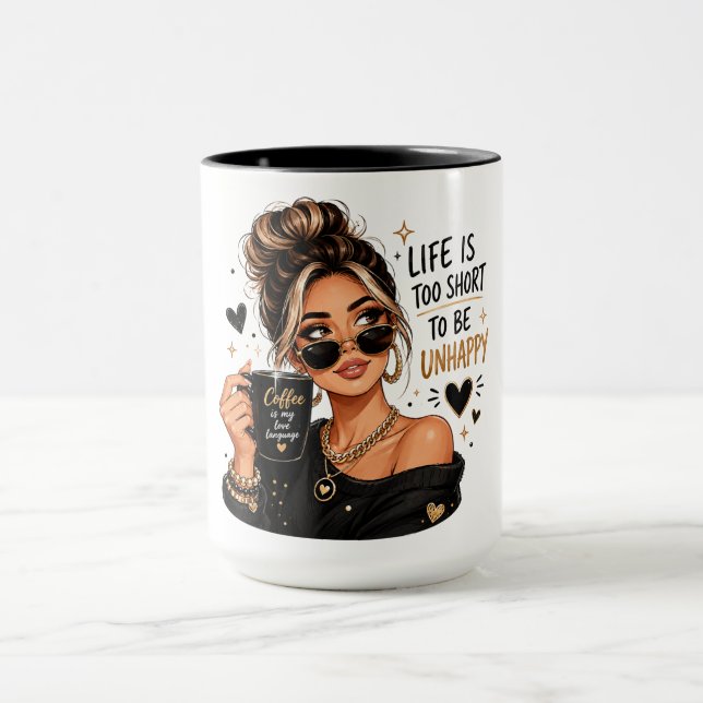 Niedliches/Sasses Kaffeemädchen Tasse (Zentrum)