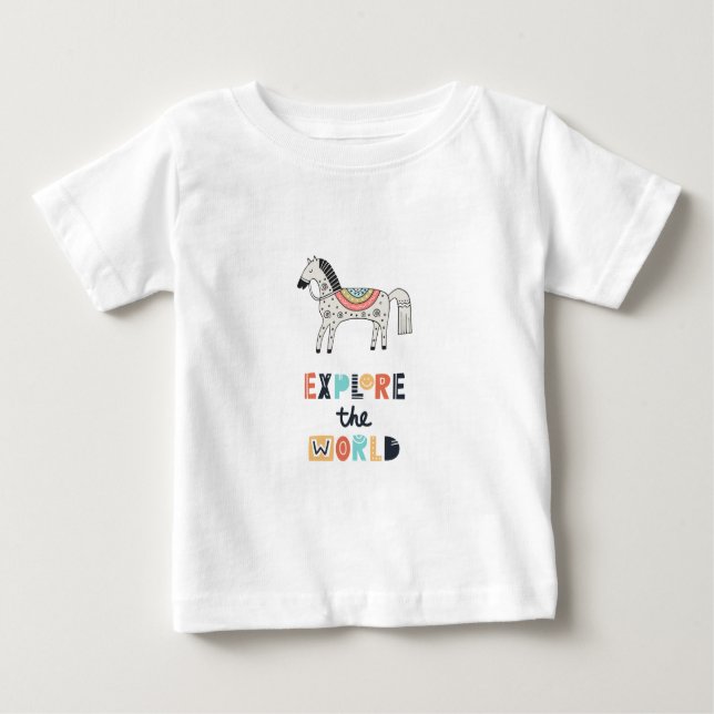 Niedliches Scandia Horse Baby T-shirt (Vorderseite)