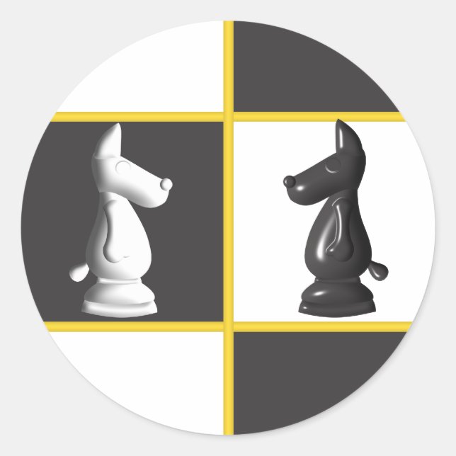 Niedliches Schach Runder Aufkleber (Vorderseite)