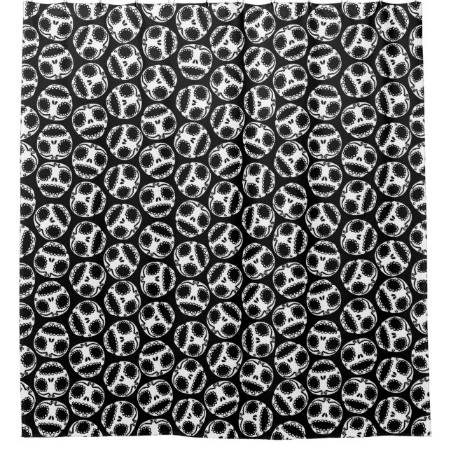 Niedliches Schädelmuster Duschvorhang (Vorderseite)