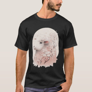 Niedliches Schaf Japanisch Cherry Blossom Sakura F T-Shirt