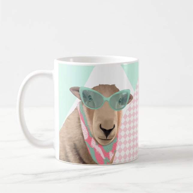 Niedliches Schaf mit Brille Kaffeetasse (Links)
