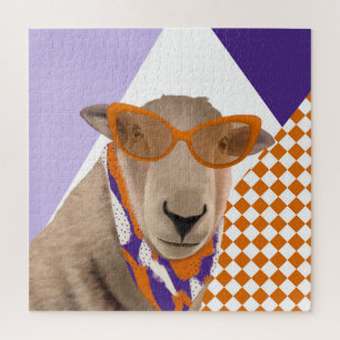 Niedliches Schaf mit Brille Puzzle