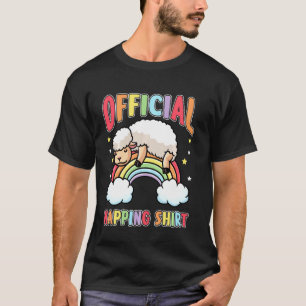 Niedliches Schaf mit Regenbogen-Pajama-Schnappschl T-Shirt
