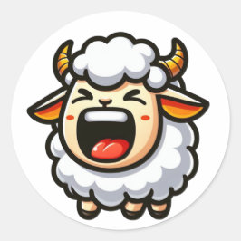 Niedliches Schaf Runder Aufkleber