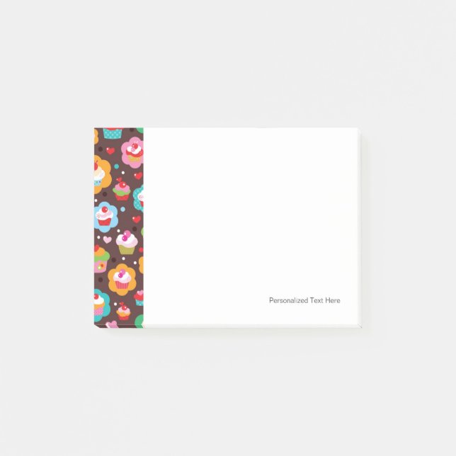 Niedliches Schalen-Kuchen-Muster Post-it Klebezettel (Vorderseite)