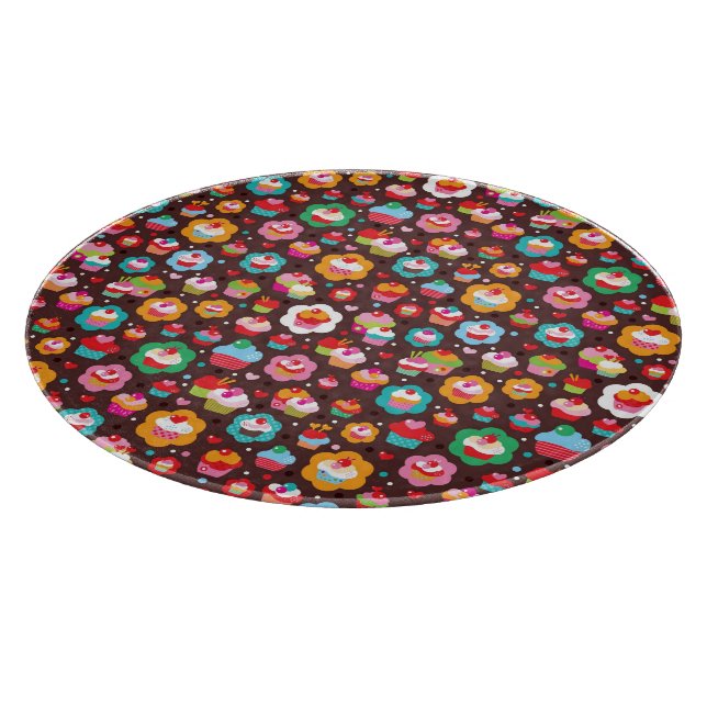 Niedliches Schalen-Kuchen-Muster Schneidebrett (Ecke)