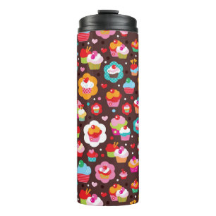 Niedliches Schalen-Kuchen-Muster Thermosbecher