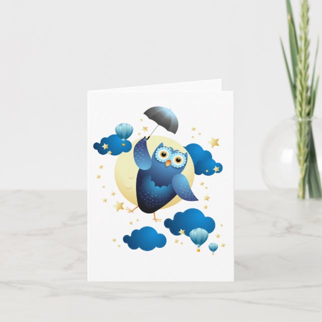 Niedliches Schälling mit Schirm Karte (Vorderseite)