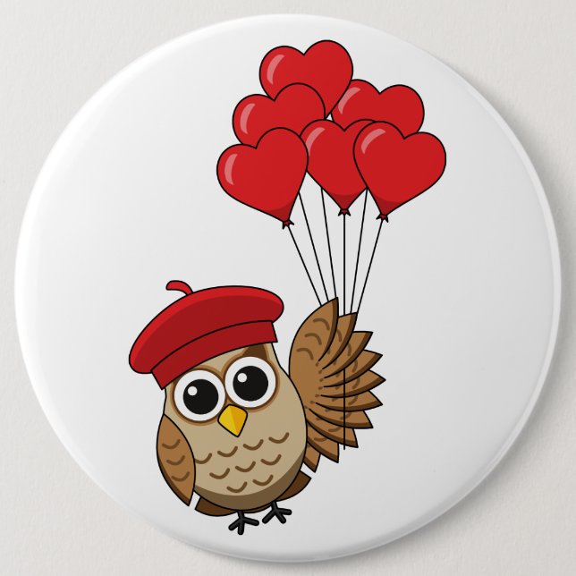 Niedliches Schellen mit Herzblasen Button (Vorderseite)