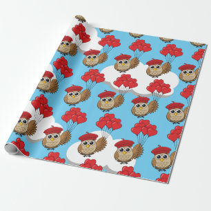 Niedliches Schellen mit Herzblasen Geschenkpapier