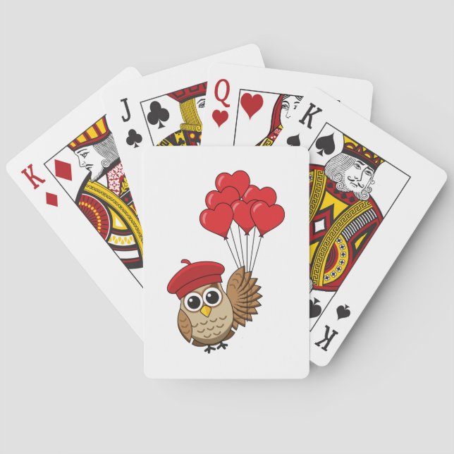 Niedliches Schellen mit Herzblasen Spielkarten (Rückseite)