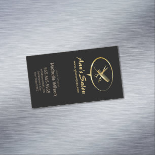 Niedliches Schere Comb-Logo Makeup Schönheitssalo Magnetische Visitenkarte