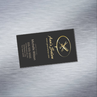 Niedliches Schere Comb-Logo Makeup Schönheitssalon Magnetische Visitenkarte