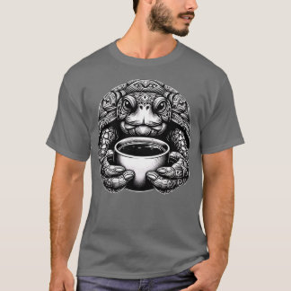 Niedliches Schildkrötenkaffeemaschine T-Shirt