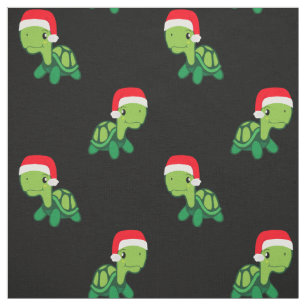 Niedliches Schildkrötentier Frohe Weihnachten Weih Stoff