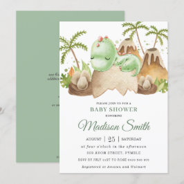 Niedliches Schlafbaby Dinosaur Jurassic Boy Dusche Einladung