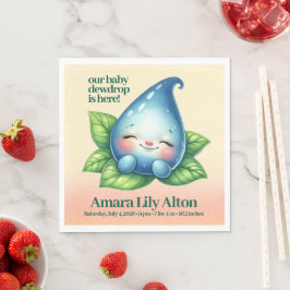 Niedliches Schlafen Baby Dewdrop Baby Dusche Willk Serviette