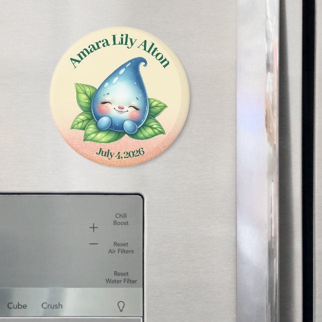 Niedliches Schlafen Baby Dewdrop Kinderdusche Magnet (In Situ (Kühlschrank))