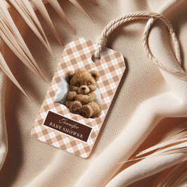 Niedliches Schlafen Brown Teddy Bären Muster Baby Geschenkanhänger
