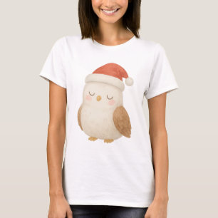 Niedliches Schlafen in der Weihnachtsmannmütze Gem T-Shirt