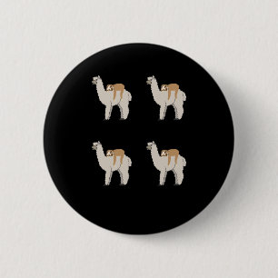 Niedliches Schlafen mit Lama-Muster Button